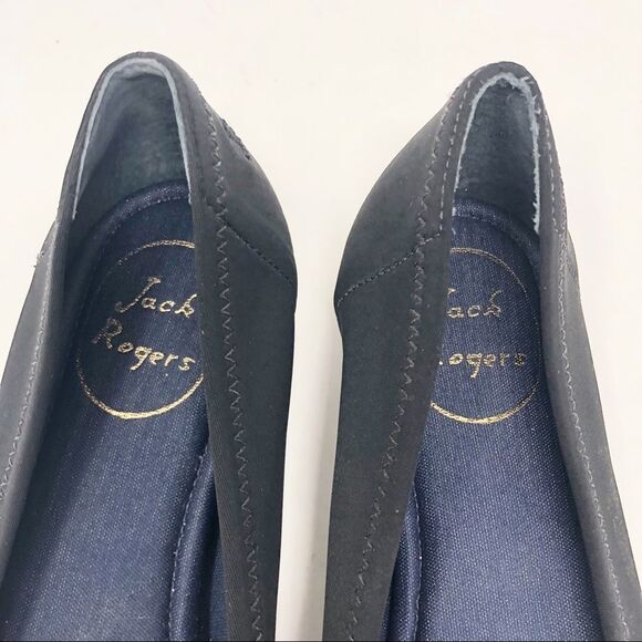 JACK ROGERS | Black Ballet Flats Silver Cap Toe 7 - Picture 9 of 10